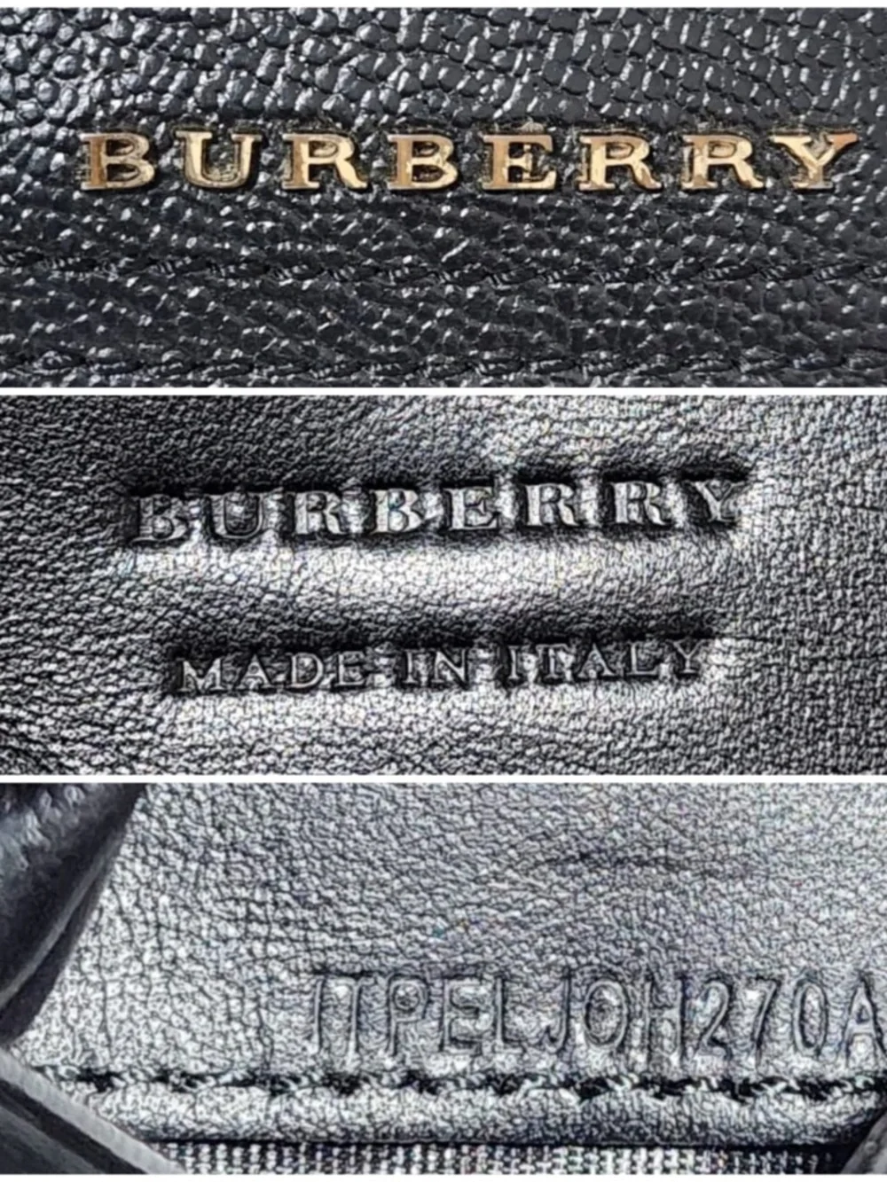 Authentic Burberry Black Soft Grain Leather Henley Wallet on Chain Bag